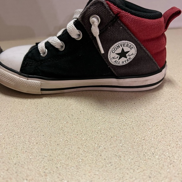 Black and Maroon Kid Converse Size 10 - Picture 7 of 8